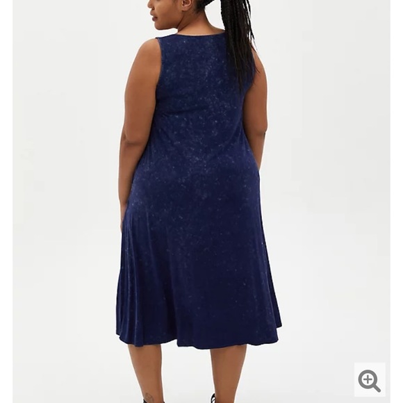 Torrid-Navy wash super soft MIDI Dress - Picture 2 of 5